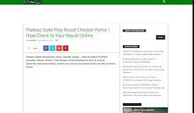 
							         Plateau State Poly Result Checker Portal | How Check to Your Result ...								  
							    