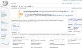 
							         Plateau State Polytechnic - Wikipedia								  
							    