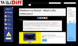
							         Platform vs Portal - What's the difference? | WikiDiff								  
							    