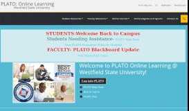 
							         PLATO: ONLINE LEARNING - Westfield State University								  
							    