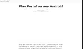 
							         Play Portal on any Android - Bennett Notes								  
							    