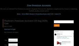 
							         Playboytv Premium Accounts - Free Premium Accounts								  
							    