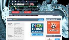 
							         PlayFrank | - Casinos in UK								  
							    