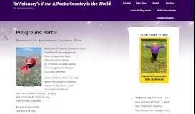 
							         Playground Portal - ReVisionary's View: A Poet's ... - Susa Silvermarie								  
							    