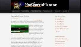 
							         Playing Mah Jongg On-Line - MahJonggMentor								  
							    