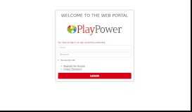 
							         PlayPower Portal								  
							    