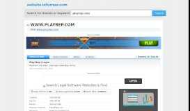
							         playrep.com at WI. Play Rep | Login - Website Informer								  
							    