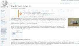 
							         PlayStation 3 Jailbreak - Wikipedia								  
							    