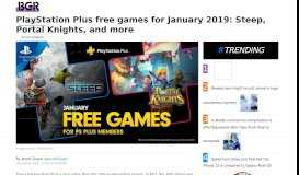 
							         PlayStation Plus free games for January 2019: Steep, Portal Knights ...								  
							    