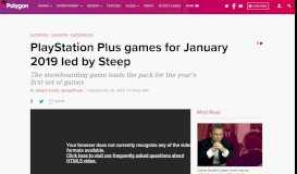 
							         PlayStation Plus games January 2019: Steep, Portal Knights for PS4 ...								  
							    