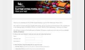 
							         Playtime Voting Portal 2017 Survey								  
							    