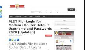 
							         PLDT Default Modem / Router Admin Passwords 2019 [Updated]								  
							    