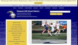 
							         Pleasant Hill School District - Pleasant Hill, Oregon District Homepage								  
							    