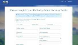 
							         Please complete your Kentucky Online Gateway Profile								  
							    