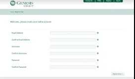 
							         please create your online account - - Genesis Credit								  
							    