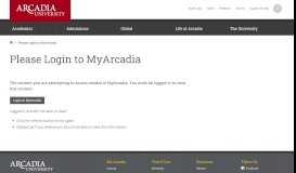 
							         Please Login to MyArcadia | Arcadia University								  
							    