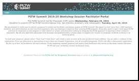 
							         PLTW Summit 2019-2020 Proposals Portal								  
							    