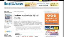 
							         Plug Power buys Rochester fuel cell company | Rochester Business ...								  
							    
