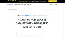 
							         plugin to pass access data between wordpress and suite crm - WPMU Dev								  
							    