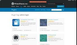 
							         Plugins categorized as admin login | WordPress.org								  
							    