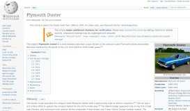 
							         Plymouth Duster - Wikipedia								  
							    