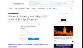 
							         PM Youth Training Internship 2019 Scheme NIP Apply Online								  
							    