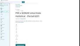 
							         PMI x SCRUM Uma Visão Holística! - Portal GSTI - Scribd								  
							    