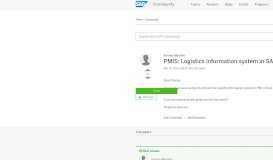 
							         PMIS: Logistics information system in SAP PM - SAP Archive								  
							    