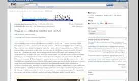 
							         PNAS at 101: Heading into the next century - NCBI								  
							    