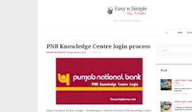 
							         PNB Knowledge Centre login process - Easy n Simple								  
							    