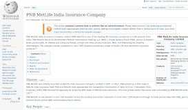 
							         PNB MetLife India Insurance Company - Wikipedia								  
							    