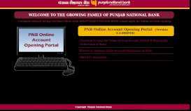 
							         PNB Online Account Opening Portal								  
							    