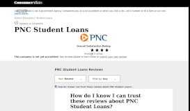 
							         PNC Student Loans Reviews (Updated May 2018) | ConsumerAffairs								  
							    
