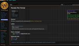 
							         Pocket Pet Portal - Wowpedia - Your wiki guide to the World of Warcraft								  
							    