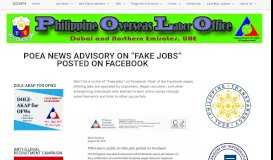 
							         POEA News Advisory on “Fake Jobs” posted on Facebook | Philippine ...								  
							    