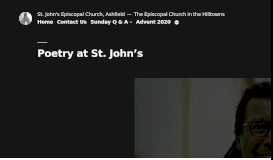 
							         Poetry at St. John's – St. John's Episcopal Church, Ashfield								  
							    