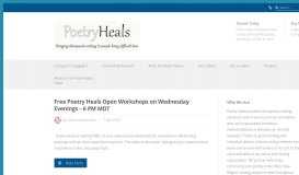 
							         Poetry Heals – Bringing therapeutic poetry writing to people living ...								  
							    