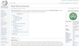 
							         Point Park University - Wikipedia								  
							    