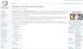 
							         Pokémon Ultra Sun and Ultra Moon - Wikipedia								  
							    