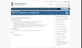 
							         Police Clearance Certificate Embassy of India,Bangkok - Thailand								  
							    