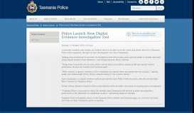 
							         Police Launch New Digital Evidence Investigative Tool - Tasmania ...								  
							    