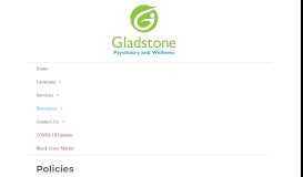 
							         Policies - Gladstone Psychiatry and Wellness								  
							    