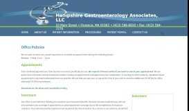 
							         Policies | Hampshire Gastroenterology Associates, LLC								  
							    