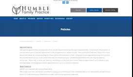 
							         Policies - Humble, TX & Atascocita, TX: Humble Family Practice								  
							    