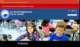 
							         Policies | Our World Neighborhood Charter School								  
							    