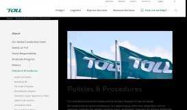 
							         Policies & Procedures | Toll Group - Providing Global Logistics								  
							    