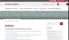 
							         Policies - UAMS Academic Affairs								  
							    