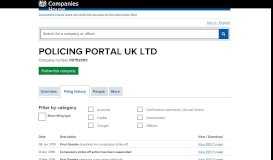 
							         POLICING PORTAL UK LTD - Filing history (free information from ...								  
							    