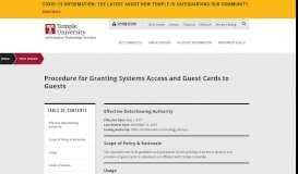 
							         Policy: Granting Systems Access and Guest Cards to Guests | Temple ...								  
							    