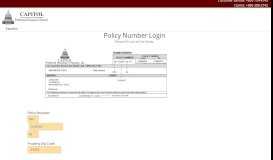 
							         Policy Number Login - Capitol Preferred								  
							    